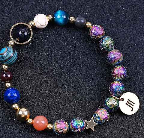 Blue San Volcanic Rock Constellation Bracelets – Colorful Twelve Constellations